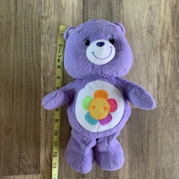 Care Bears Harmony Bear Purple Plush 13" Flower Embroidered Stuffed animal toy - Picture 7 of 7